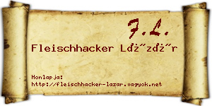 Fleischhacker Lázár névjegykártya